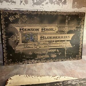 Benson Bros. Vintage Blueberry Sign - Black and Cream
